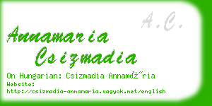 annamaria csizmadia business card